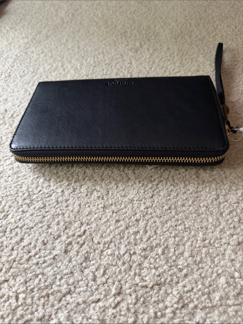 NWT, unisex Margot black leather zip wrist wallet - Picture 6 of 13